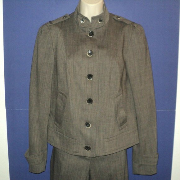 Worth Jacket Size 8, Pants Size 4 Suit Brown-Gray - Picture 1 of 7
